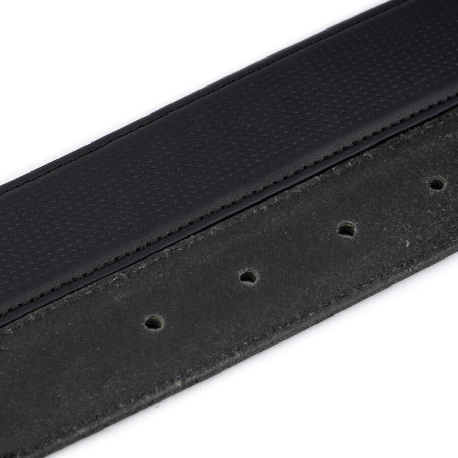 mens perforated leather belt black 3