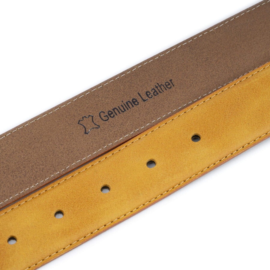 mustard yellow leather strap for belt 3 5 cm 3