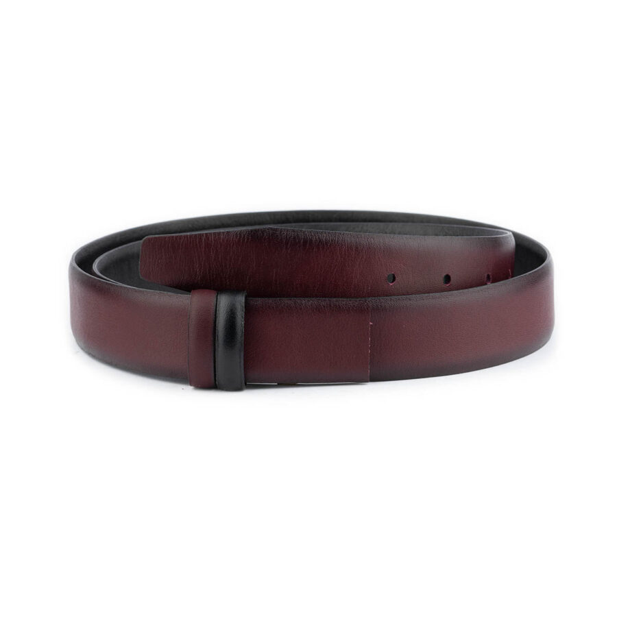 reversible black burgundy belt leather strap 2