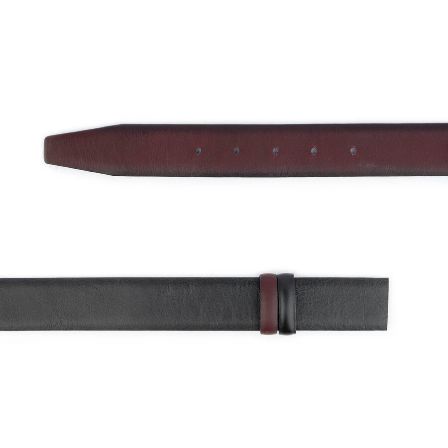 reversible black burgundy belt leather strap 3