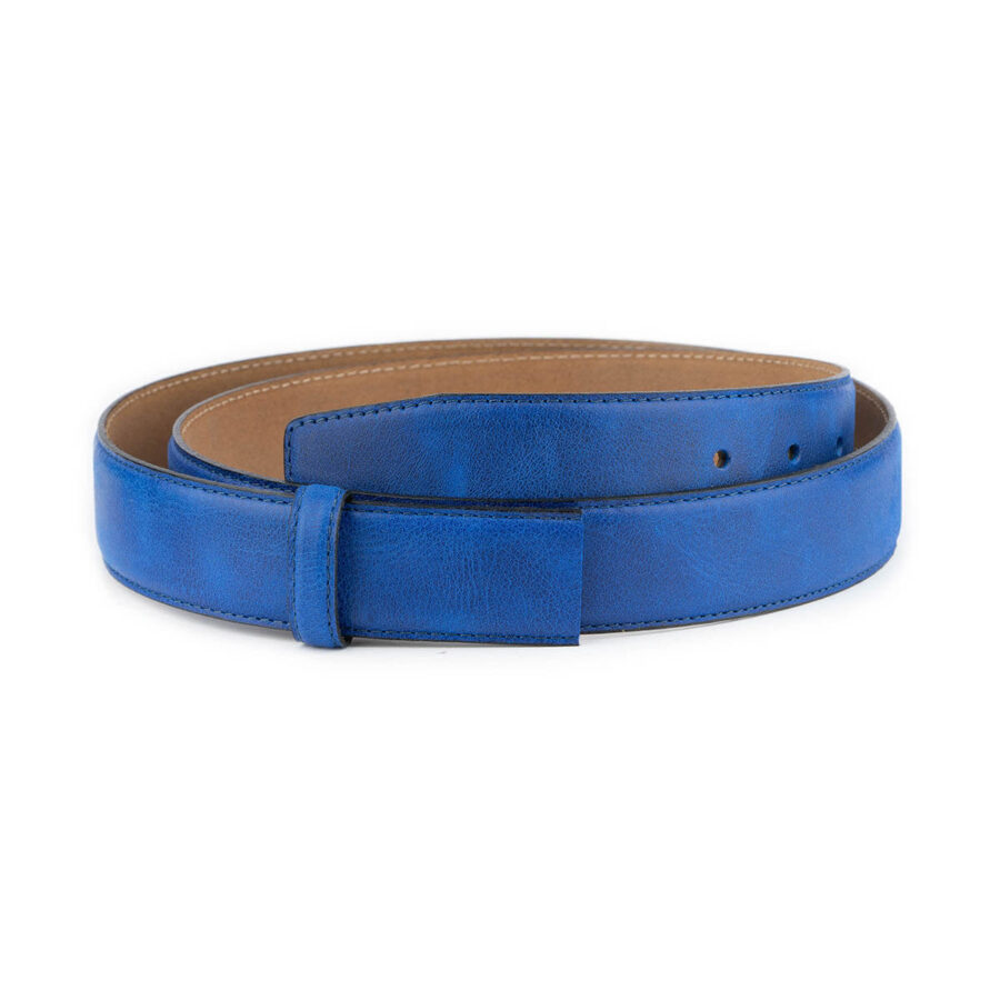 royal blue leather strap for belt 3 5 cm 1 ROYBLU35CUTKSV