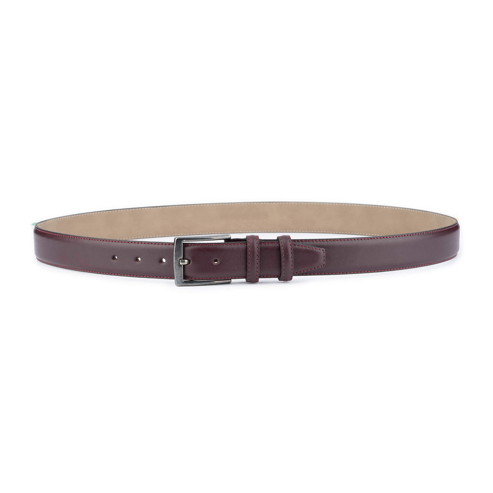 Burgundy Suede Leather Belt Strap For Louis Vuitton Buckles Womens