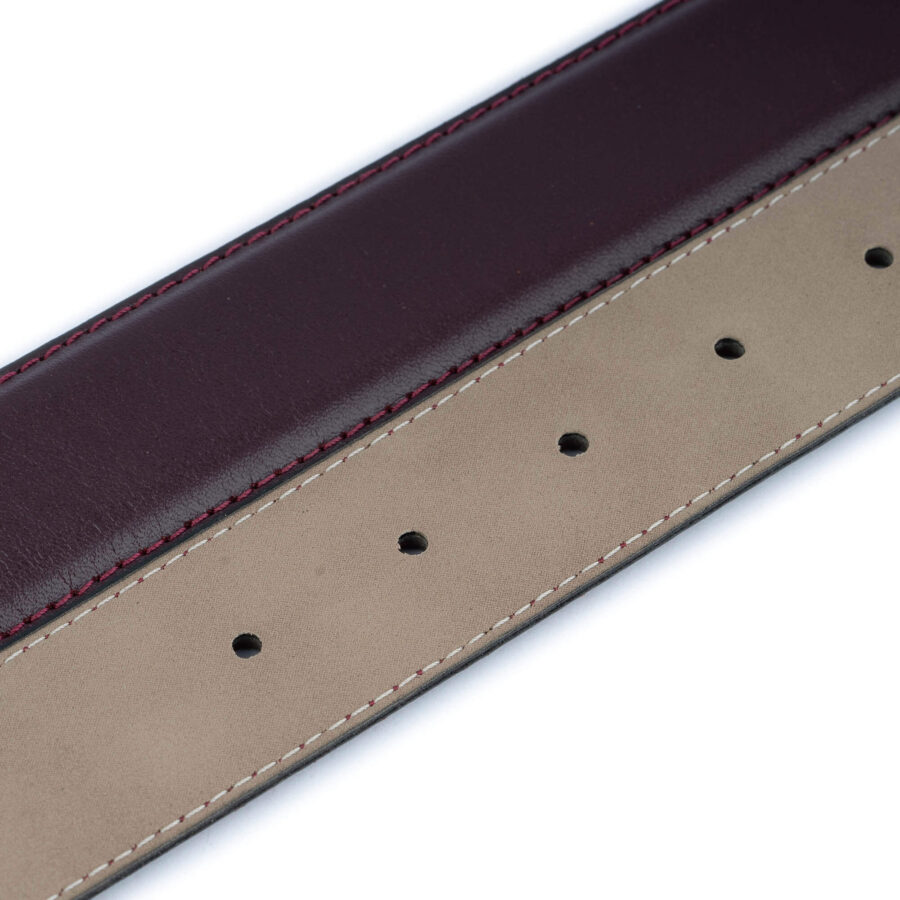 vegan leather burgundy belt for men 4