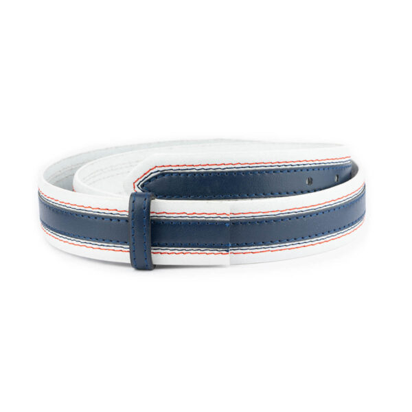 white blue striped leather belt strap replacement 1 WHIBLU40CUTJEA