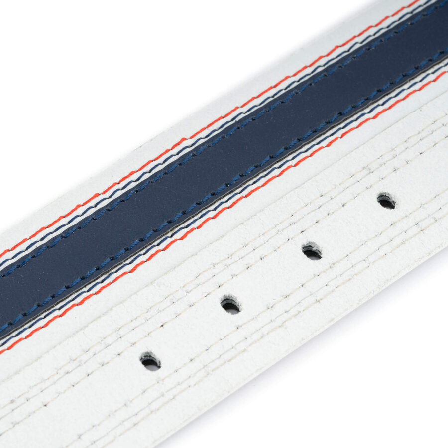 white blue striped leather belt strap replacement 3