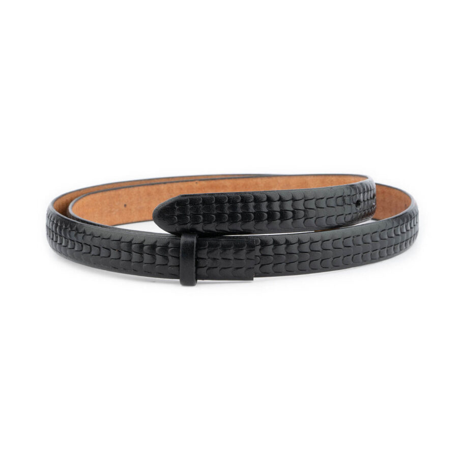 black embossed belt leather strap replacement 1 BLAEMB2041CUTAML