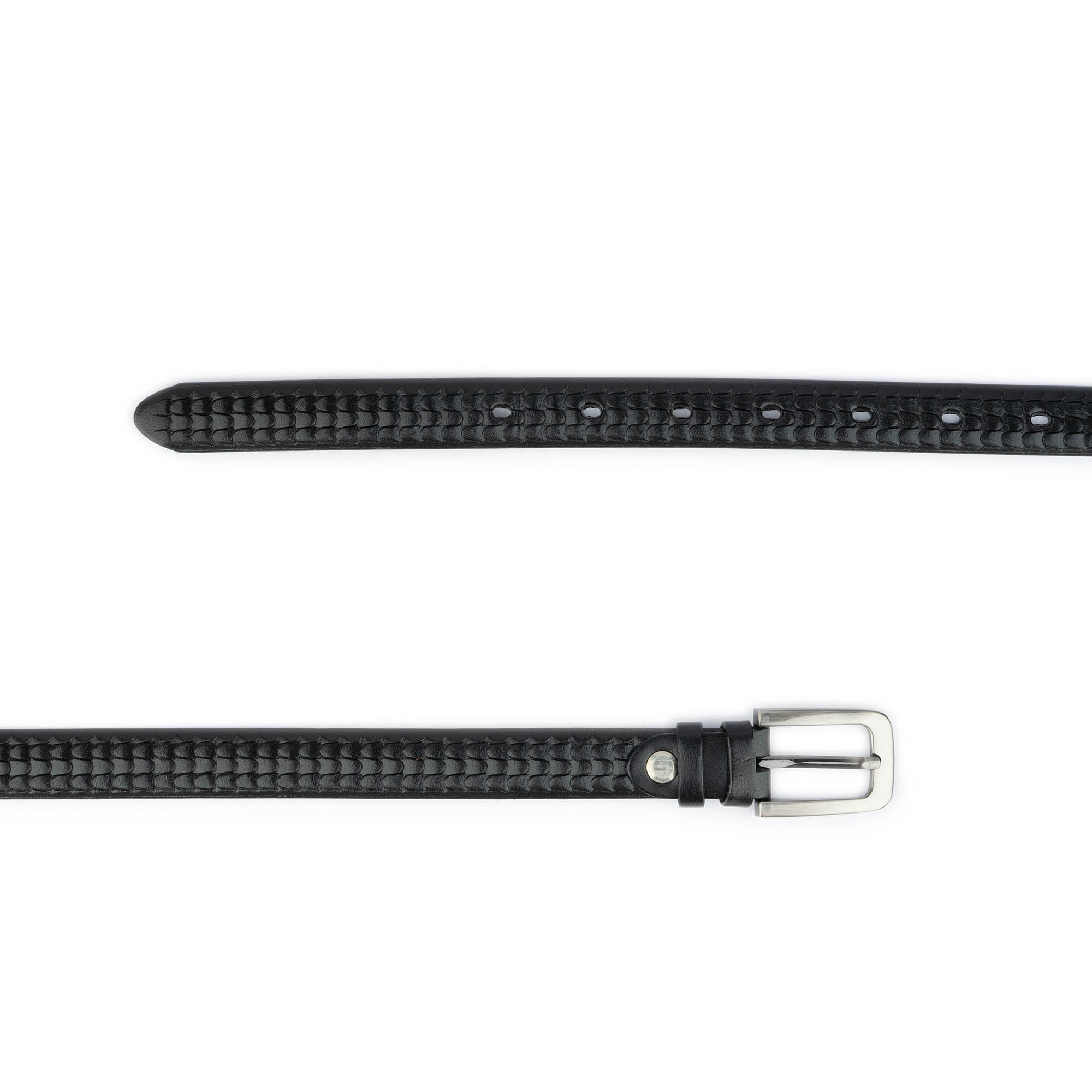 Buy Black Embossed Thin Leather Belt - Unique Design ...