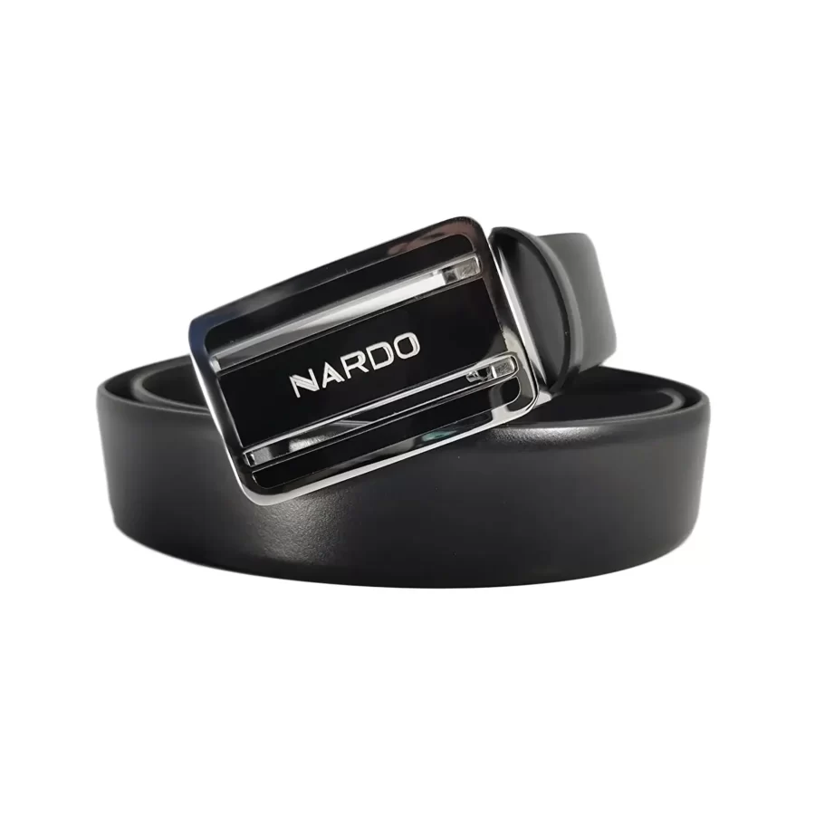 black leather belt for jeans with rectangle buckle BLASMO35KS03NAR 2