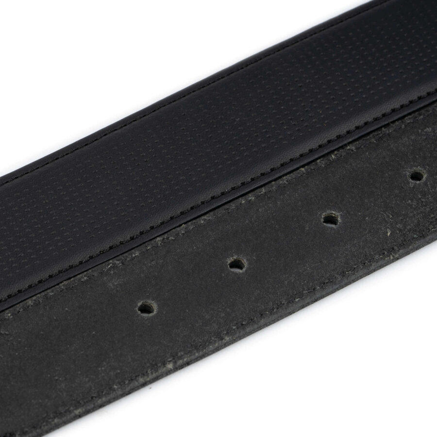 black perforated leather belt strap for buckles 3