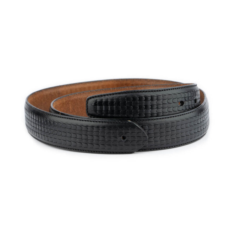 black replacement belt strap embossed leather 1 EMBBLA3540HOLAML