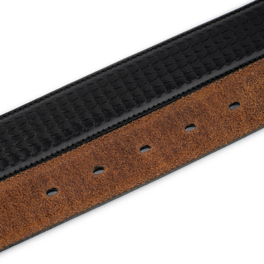 black replacement belt strap embossed leather 3