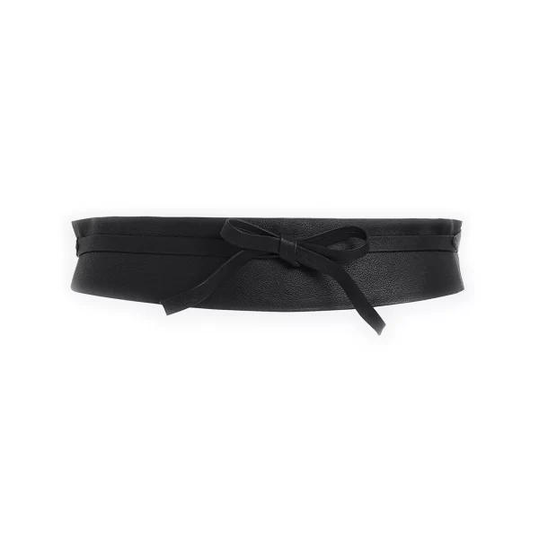 black waist tie belt for women genuine leather TIEWAINRDPUP01BLANAR 1