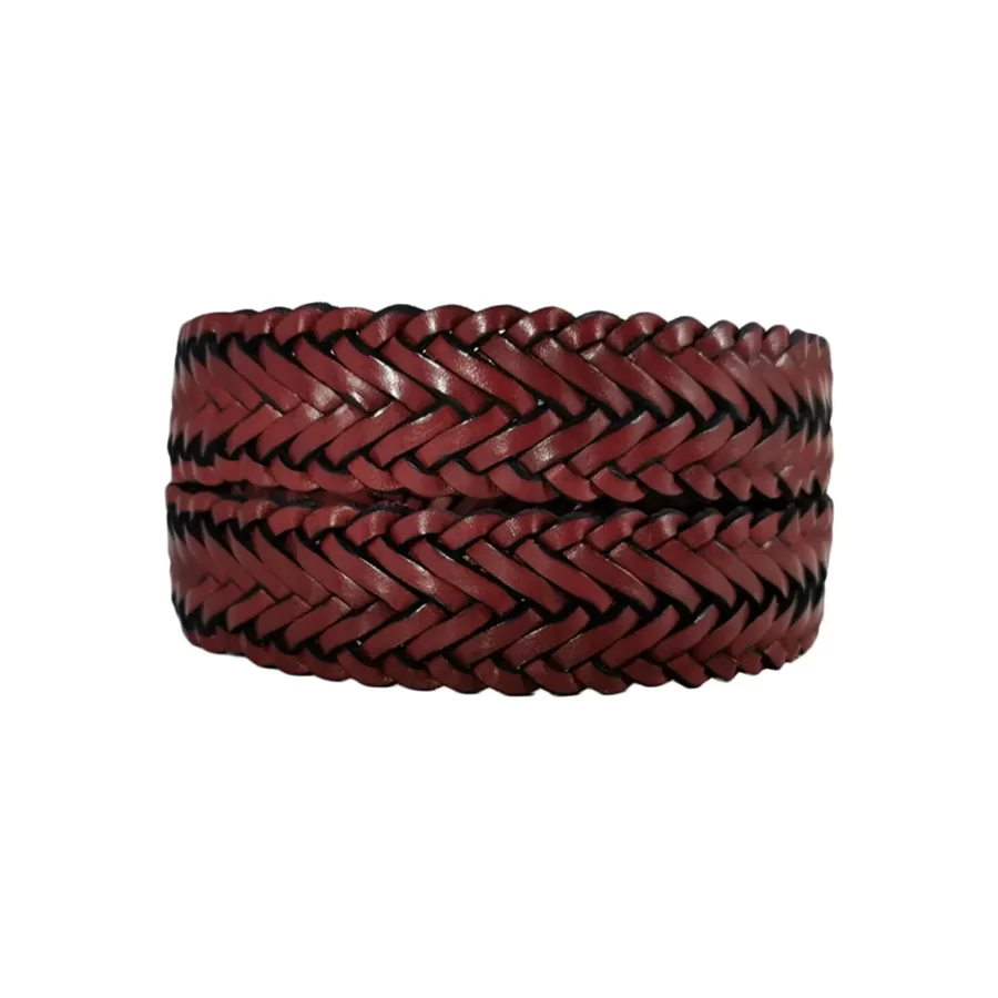 bordo leather mens woven belt BORBUR35NRDK033TBRANAR 3