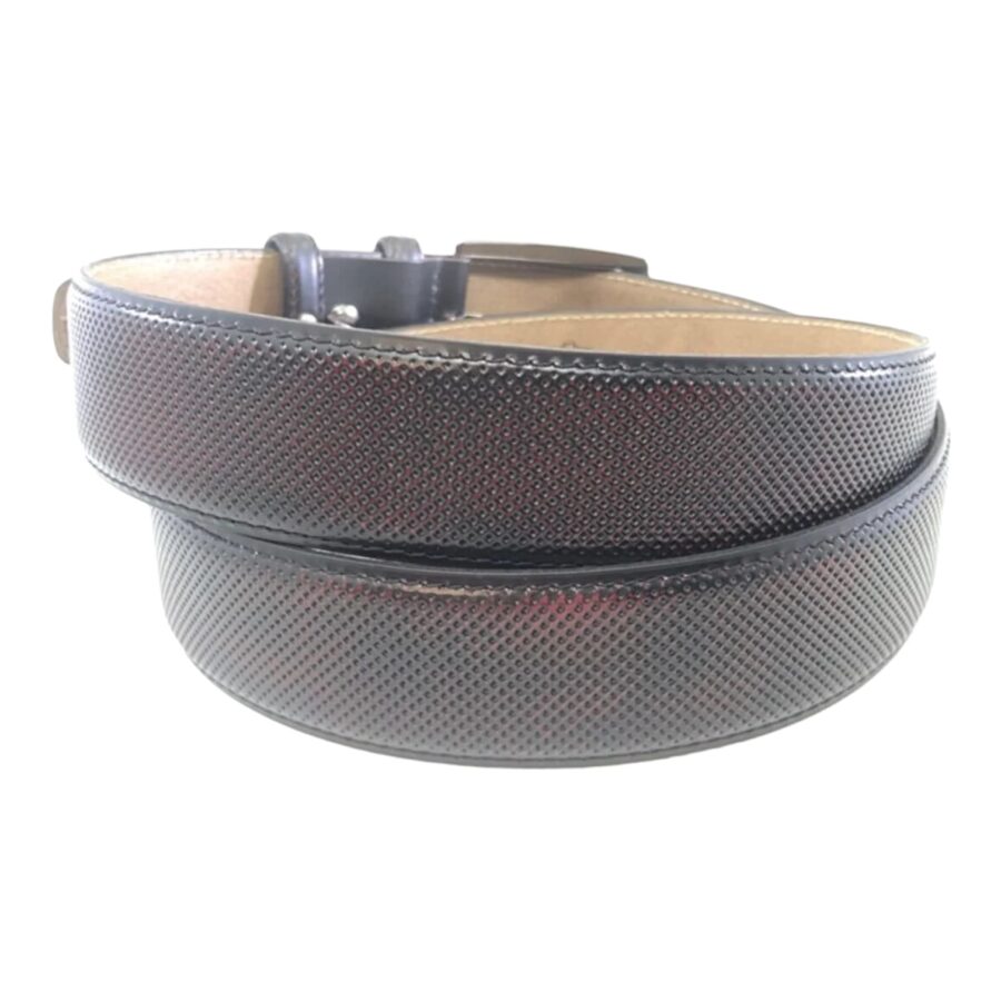 burgundy black perforated leather belt for men 7452369 2