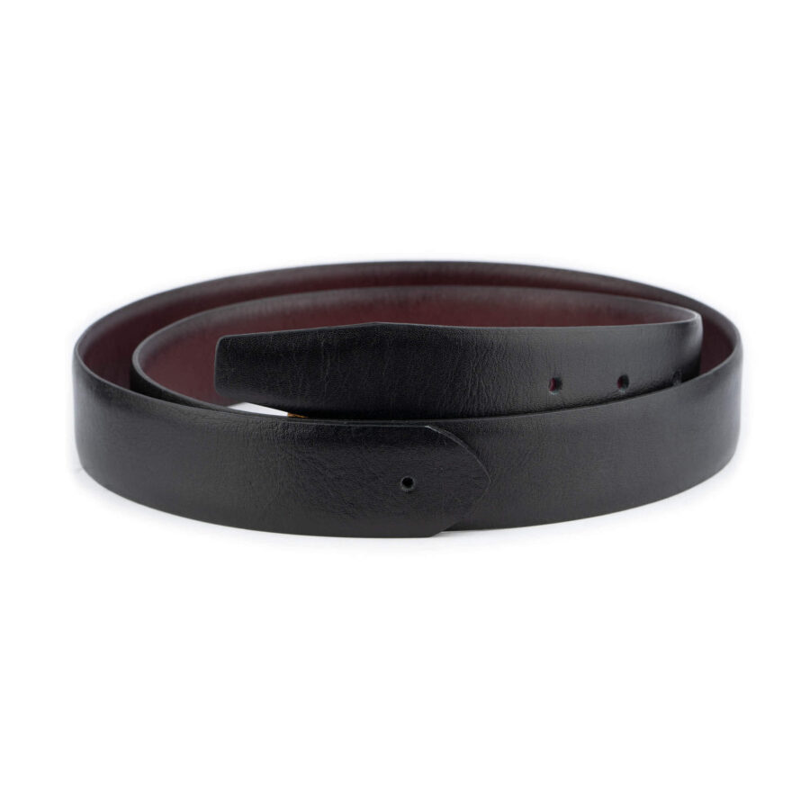 burgundy black reversible belt strap calf leather 1 REVSMO35HOLBLA