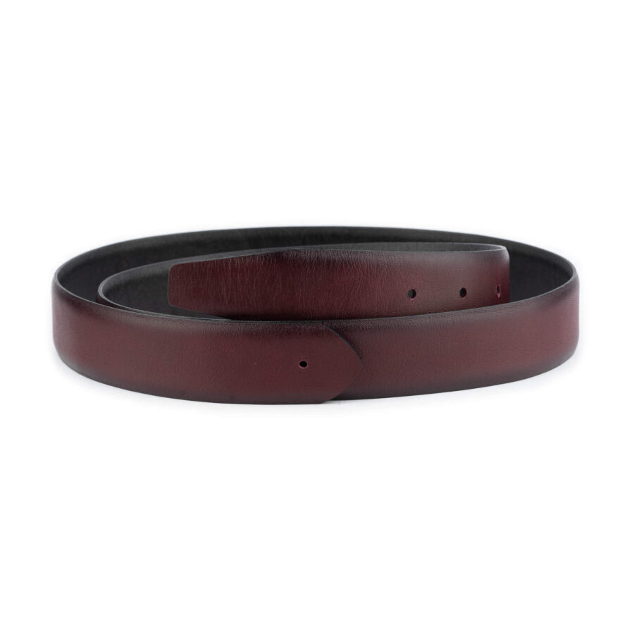 burgundy black reversible belt strap calf leather 2