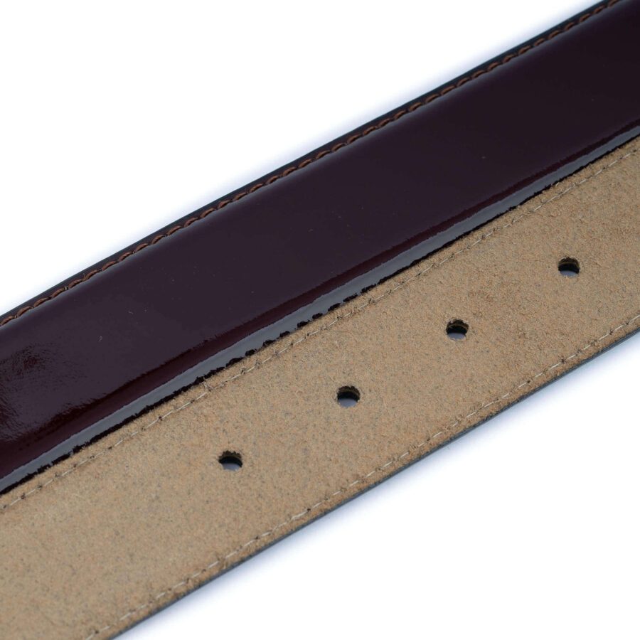burgundy patent belt strap leather replacement no buckle 3