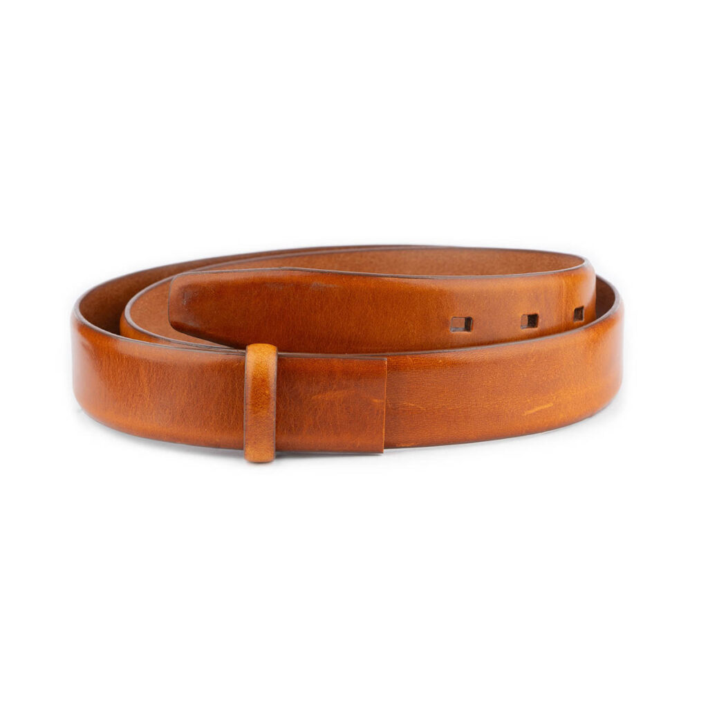 cognac leather strap for belt replacement 1 LIGBRO3570CUTAML
