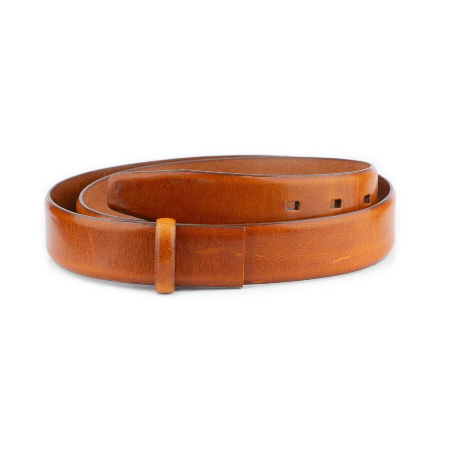 cognac leather strap for belt replacement 1 LIGBRO3570CUTAML