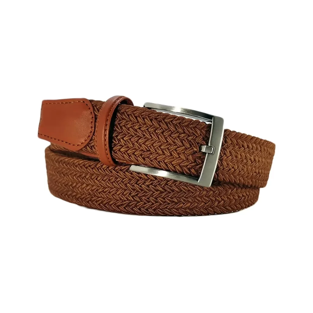 Buy Cognac Mens Stretch Belt - LeatherBeltsOnline.com