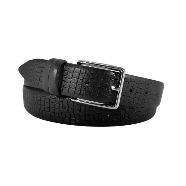 croco emboss mens belt black leather CROBLA35NRD3036NAR 1