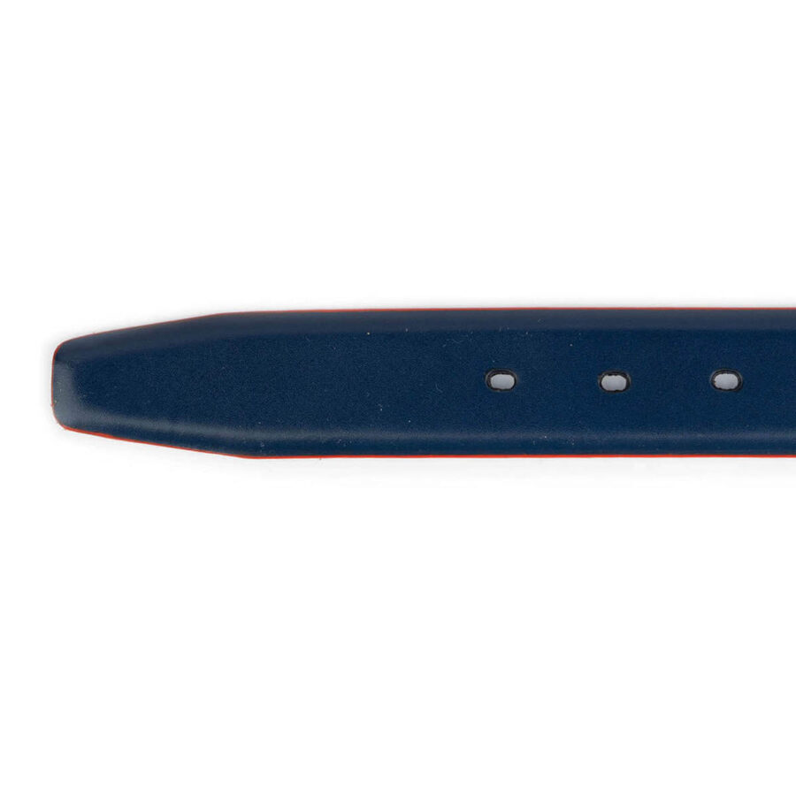 dark blue belt strap replacement leather red edges 3