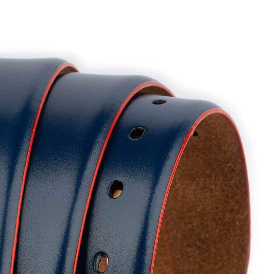 dark blue belt strap replacement leather red edges 4