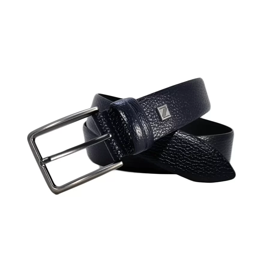 dark blue calf leather belt PEBBLU35NRD0373NAR 2