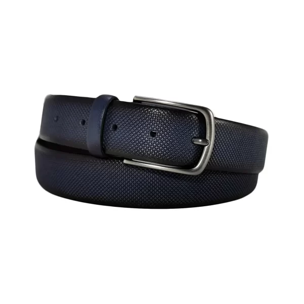 dark blue dotted leather belt DOTDBL35NRD392NAR 1