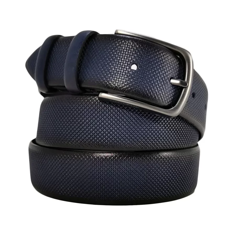 dark blue dotted leather belt DOTDBL35NRD392NAR 2