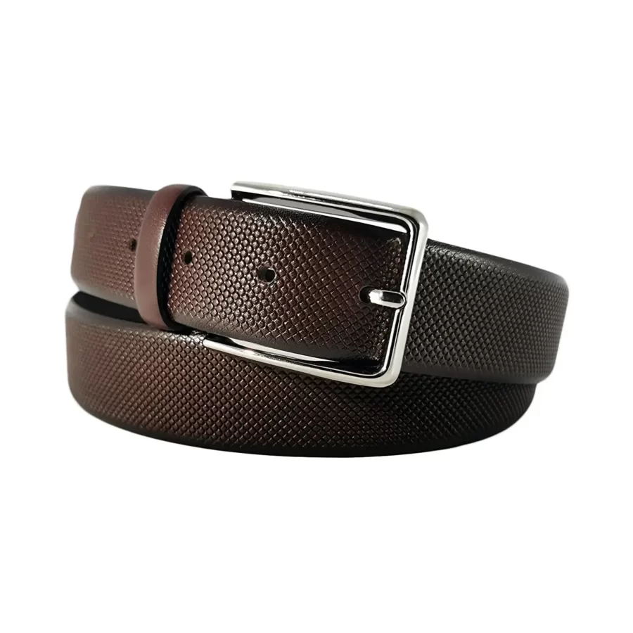 dark brown dotted leather belt DOTDBR35NRD392NAR 1