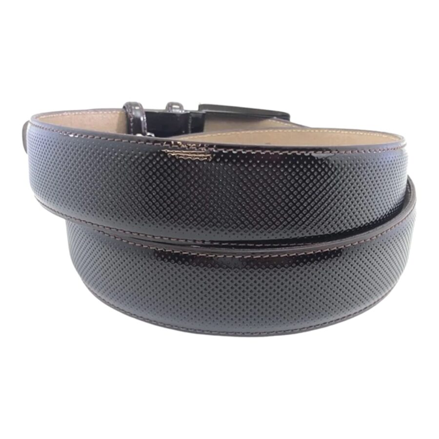 dark burgundy perforated leather belt for men 7452369 2