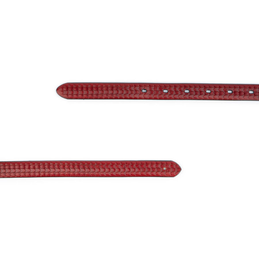 dark red leather belt strap replacement embossed 2