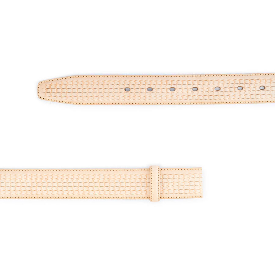 embossed natural leather strap for buckles replacement 3