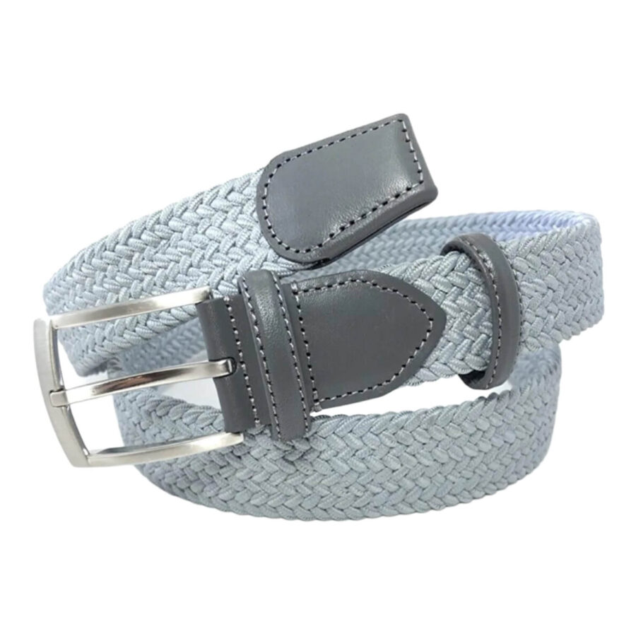 gray mens stretchy belt cotton with leather 3565548 2