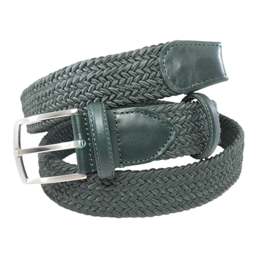 green mens stretchy belt cotton leather 1 GREMED968656871WOVGIR 1