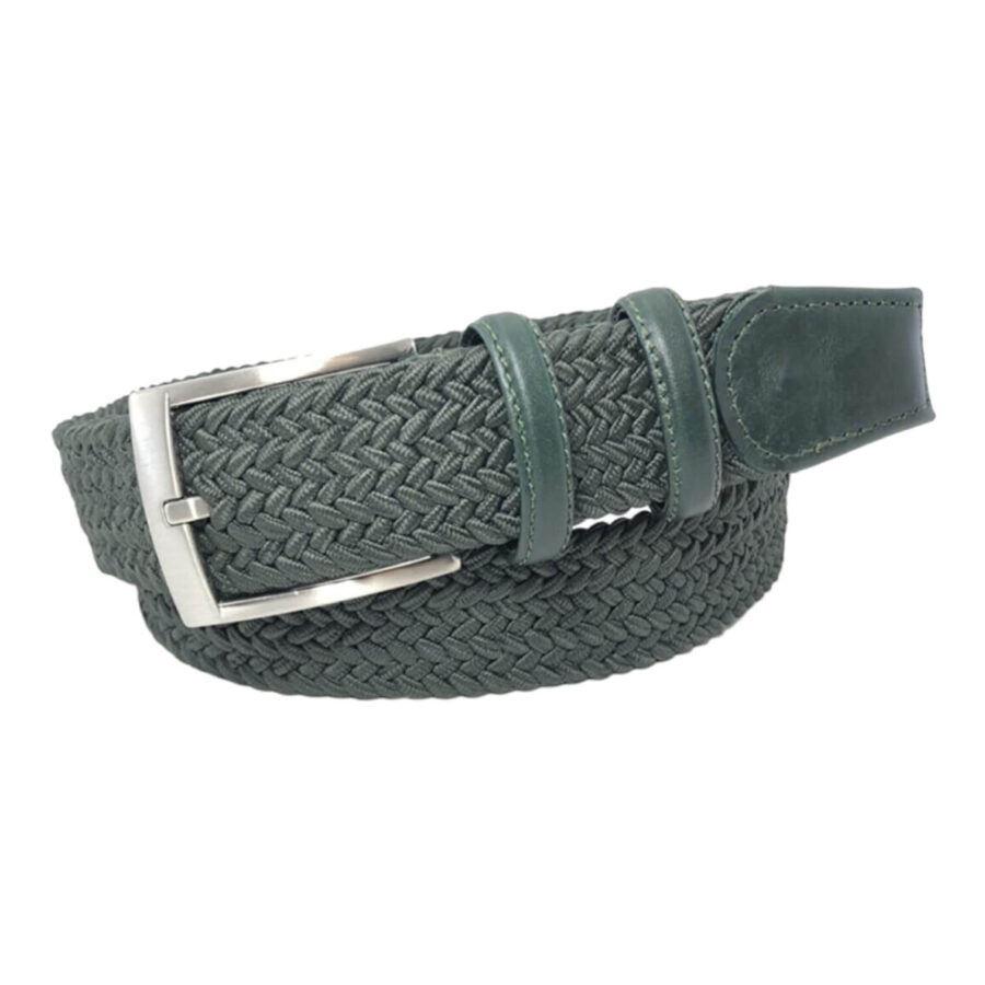 green mens stretchy belt cotton leather 968656871 2