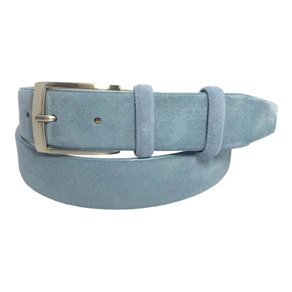 Buy Light Blue Suede Leather Belt - LeatherBeltsOnline.com