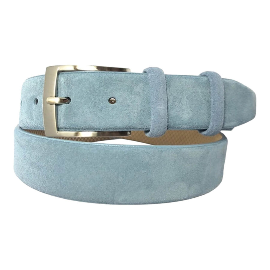 light blue suede leather belt 526642201 2