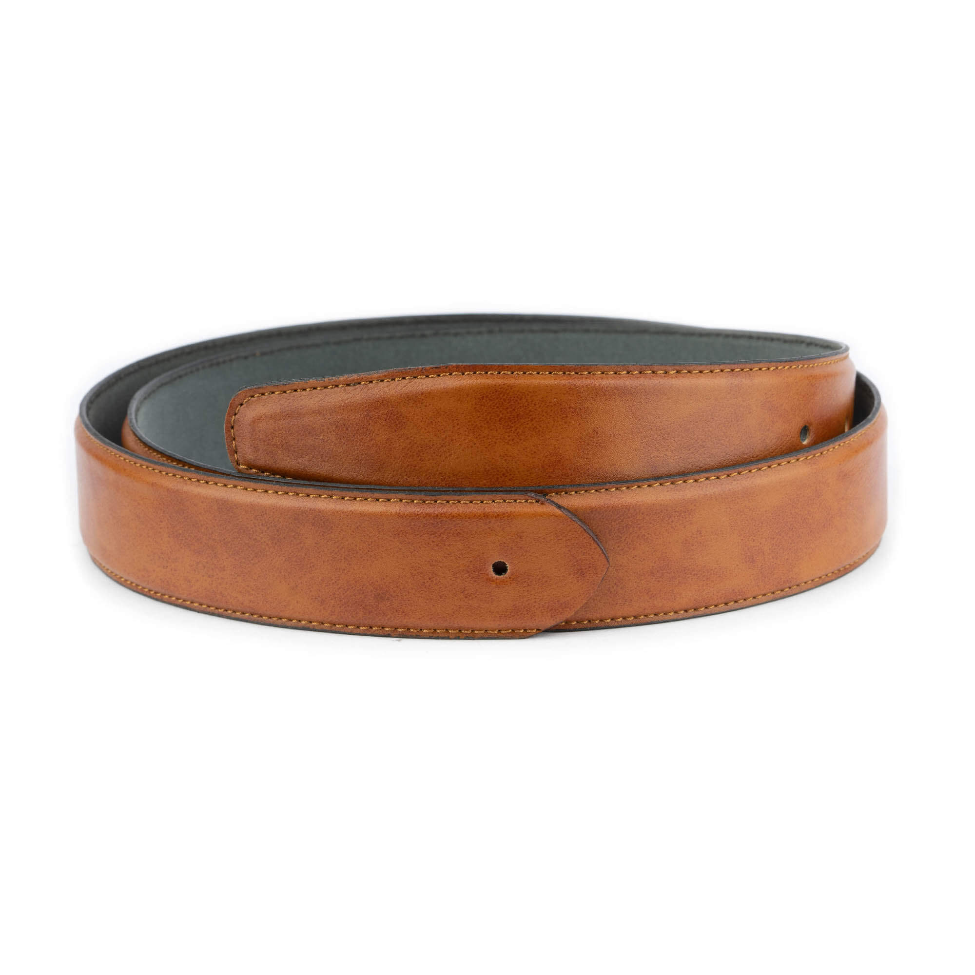 Buy Light Brown Leather Replacement Belt Strap Without Buckle ...