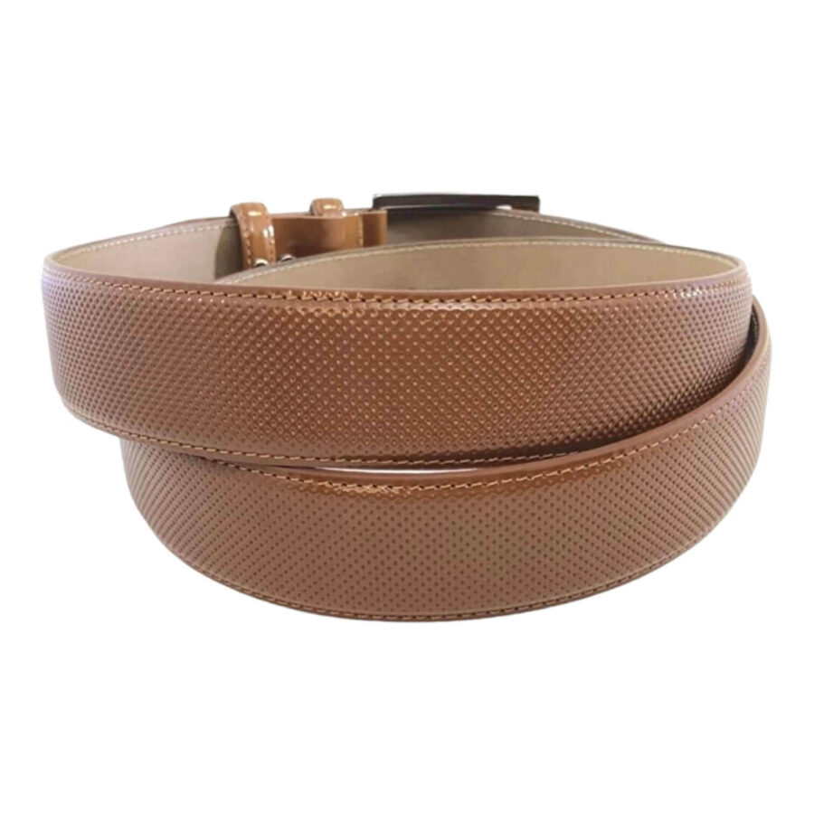 light brown perforated leather belt for men 7452369 2