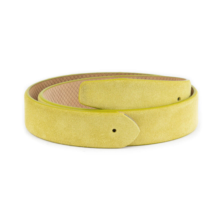 lime green suede belt strap replacement leather 1 LIMSUE35HOLNOS