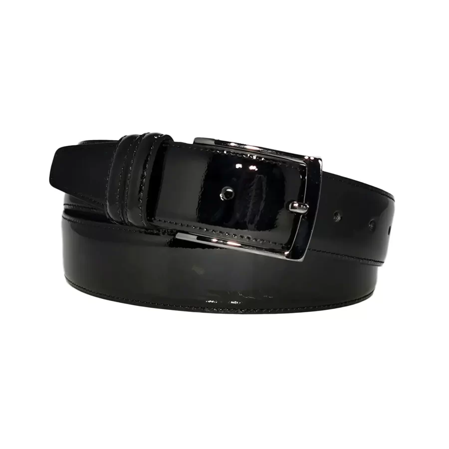 mens belt black patent leather PATSTI35NRD01RNAR 1