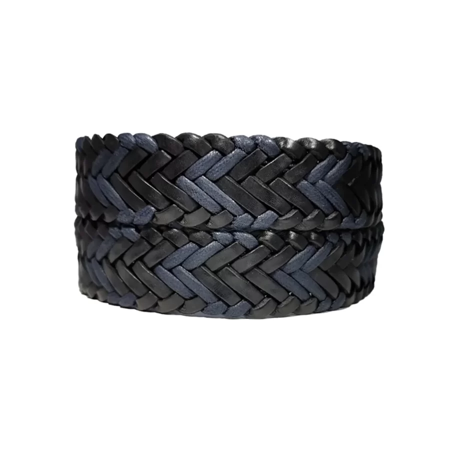 mens braided belt black blue leather BLABLU35NRDK009TBRANAR 3