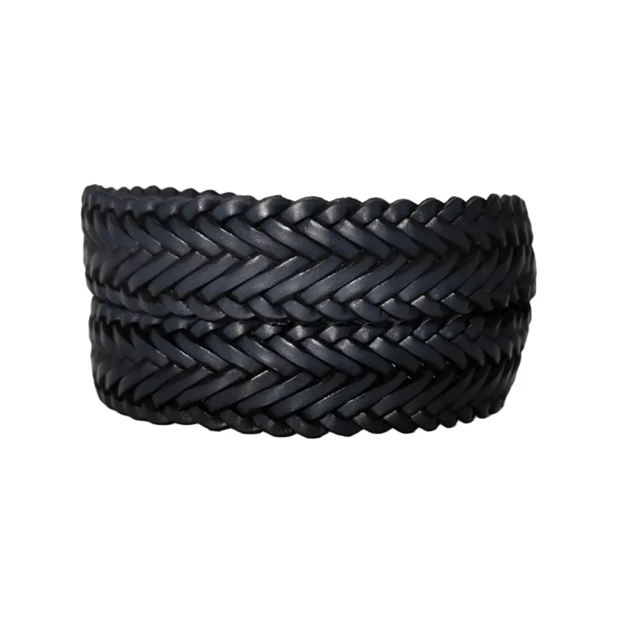 Buy Navy Blue Leather Mens Woven Belt - LeatherBeltsOnline.com