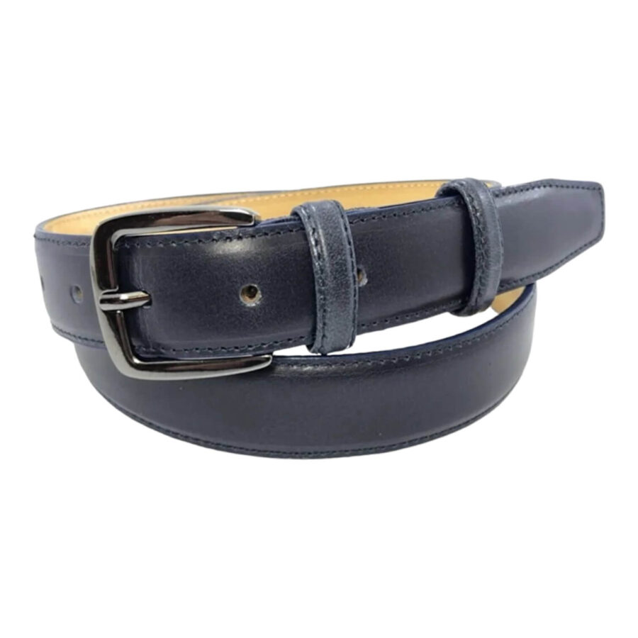 navy blue mens dress belt 3 cm quality leather 1 NAVBLU524314SMOGIR30 1