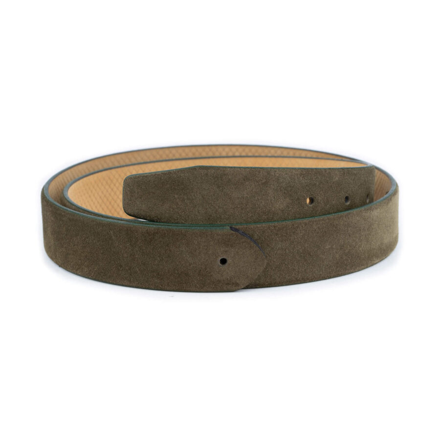 olive green suede leatehr belt strap for buckle 1 OLISUE35HOLNOS1