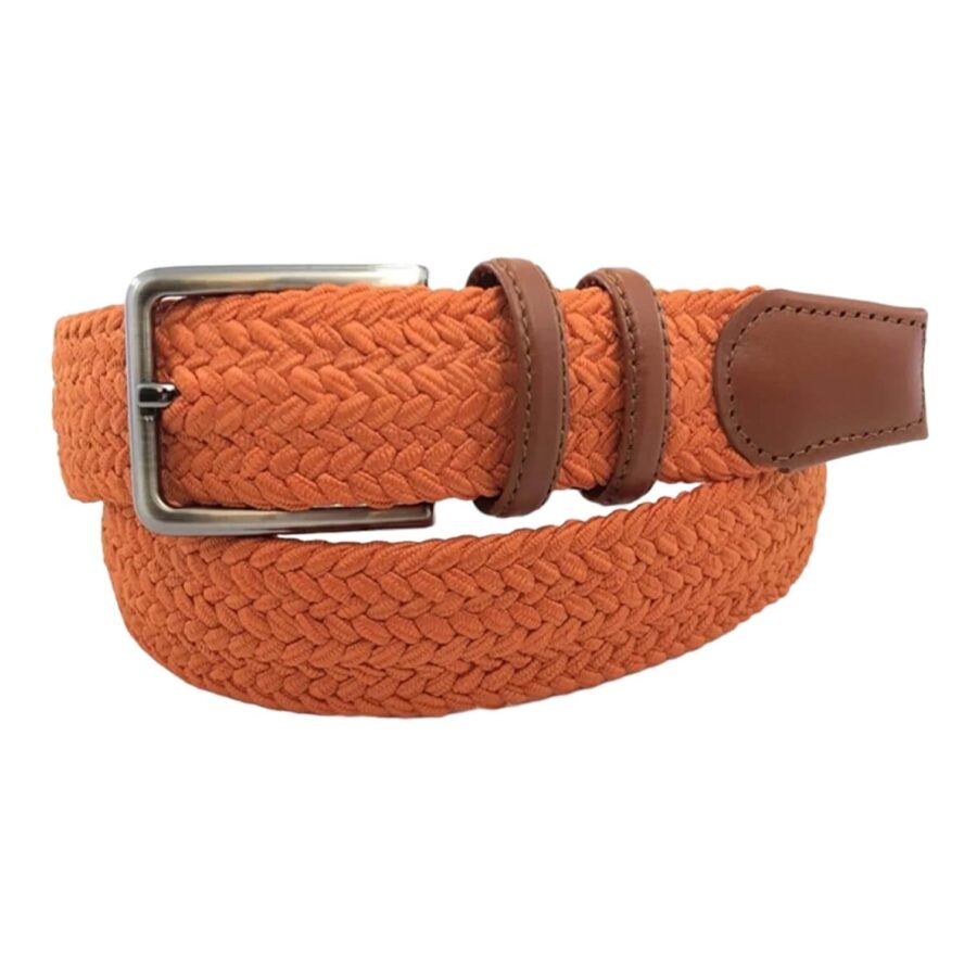 orange mens stretchy belt cotton leather 1 ORALIG14567895WOVGIR35 1