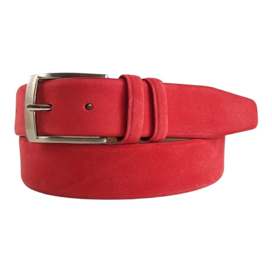 red nubuck suede belt high quality leather 1 NUBRED526642201NOSGIR35 1