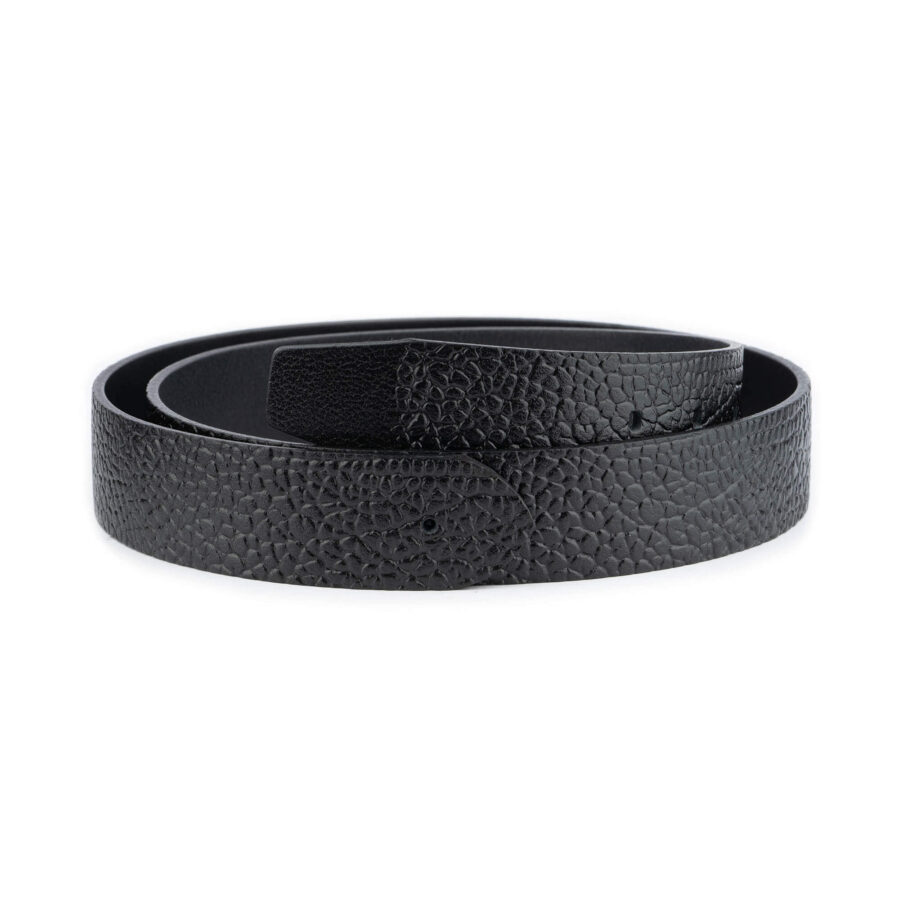 replacement belt strap black pebble calf leather 1 PEBBLA40HOLPLA
